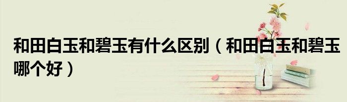和田白玉和碧玉有什么區(qū)別（和田白玉和碧玉哪個(gè)好）