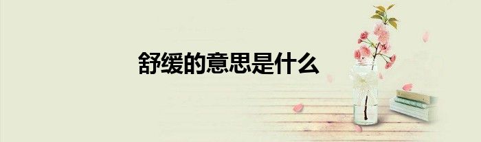 舒緩的意思是什么
