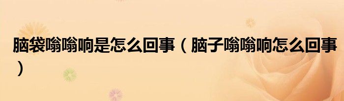 腦袋嗡嗡響是怎么回事（腦子嗡嗡響怎么回事）