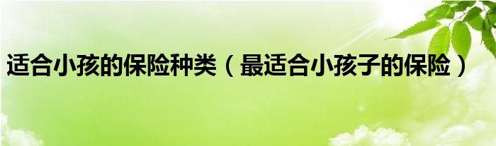 適合小孩的保險(xiǎn)種類（最適合小孩子的保險(xiǎn)）