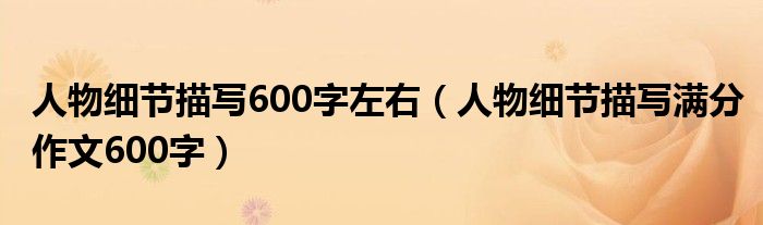 人物細節(jié)描寫600字左右（人物細節(jié)描寫滿分作文600字）