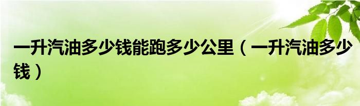 一升汽油多少錢能跑多少公里（一升汽油多少錢）