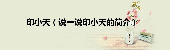 印小天（說一說印小天的簡(jiǎn)介）