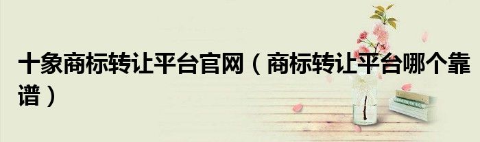 十象商標轉(zhuǎn)讓平臺官網(wǎng)（商標轉(zhuǎn)讓平臺哪個靠譜）