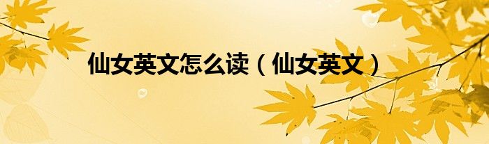 仙女英文怎么讀（仙女英文）