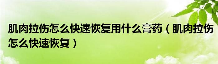 肌肉拉傷怎么快速恢復(fù)用什么膏藥（肌肉拉傷怎么快速恢復(fù)）