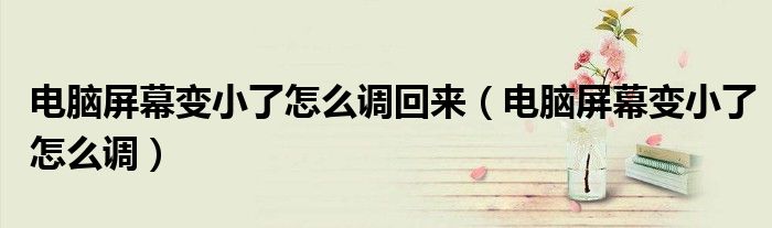 電腦屏幕變小了怎么調(diào)回來（電腦屏幕變小了怎么調(diào)）