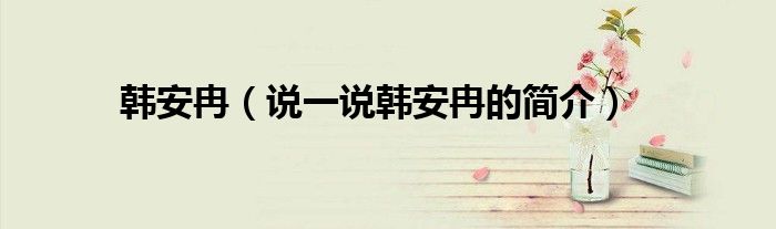 韓安冉（說一說韓安冉的簡介）