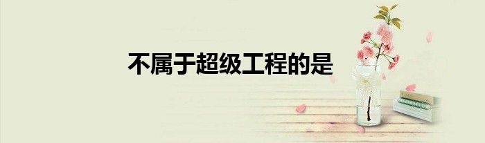 不屬于超級工程的是