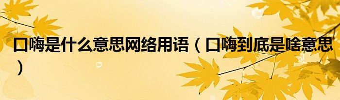 口嗨是什么意思網(wǎng)絡(luò)用語（口嗨到底是啥意思）