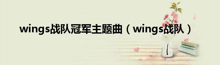 wings戰(zhàn)隊(duì)冠軍主題曲（wings戰(zhàn)隊(duì)）