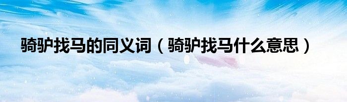 騎驢找馬的同義詞（騎驢找馬什么意思）