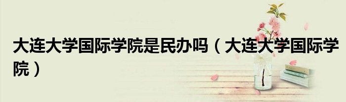 大連大學(xué)國際學(xué)院是民辦嗎（大連大學(xué)國際學(xué)院）