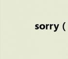 sorry（說一說sorry的簡(jiǎn)介）