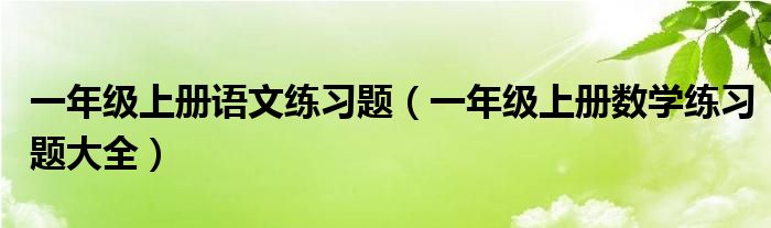 一年級上冊語文練習(xí)題（一年級上冊數(shù)學(xué)練習(xí)題大全）