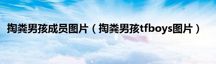 掏糞男孩成員圖片（掏糞男孩tfboys圖片）