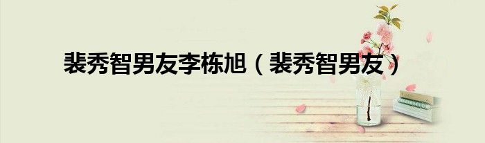 裴秀智男友李棟旭（裴秀智男友）