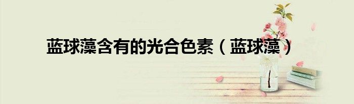 藍(lán)球藻含有的光合色素（藍(lán)球藻）