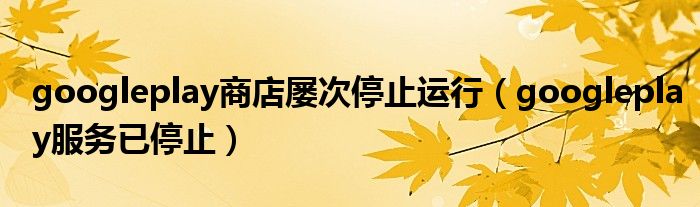 googleplay商店屢次停止運行（googleplay服務已停止）