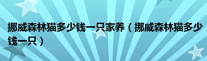 挪威森林貓多少錢一只家養(yǎng)（挪威森林貓多少錢一只）