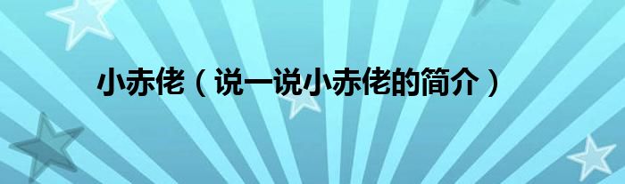 小赤佬（說一說小赤佬的簡介）