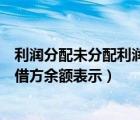 利潤分配未分配利潤借貸方表示什么（利潤分配未分配利潤借方余額表示）
