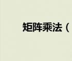 矩陣乘法（說一說矩陣乘法的簡介）