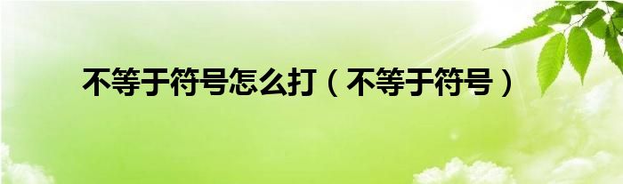 不等于符號怎么打（不等于符號）