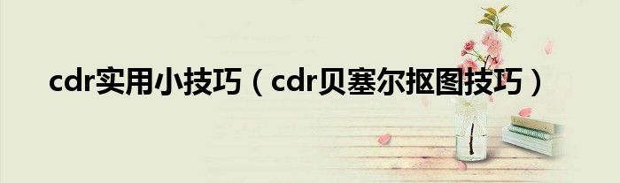 cdr實用小技巧（cdr貝塞爾摳圖技巧）