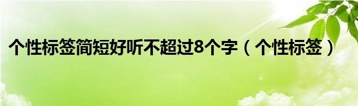 個性標(biāo)簽簡短好聽不超過8個字（個性標(biāo)簽）