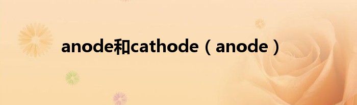 anode和cathode（anode）