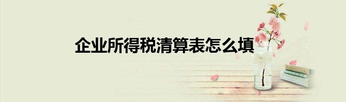 企業(yè)所得稅清算表怎么填