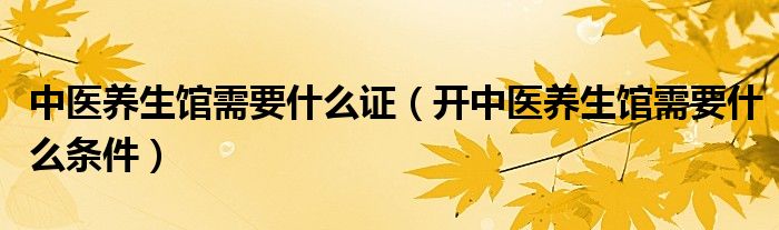 中醫(yī)養(yǎng)生館需要什么證（開中醫(yī)養(yǎng)生館需要什么條件）