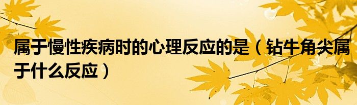 屬于慢性疾病時(shí)的心理反應(yīng)的是（鉆牛角尖屬于什么反應(yīng)）