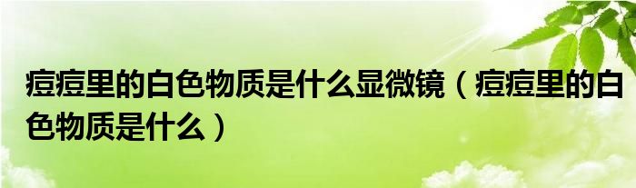痘痘里的白色物質(zhì)是什么顯微鏡（痘痘里的白色物質(zhì)是什么）