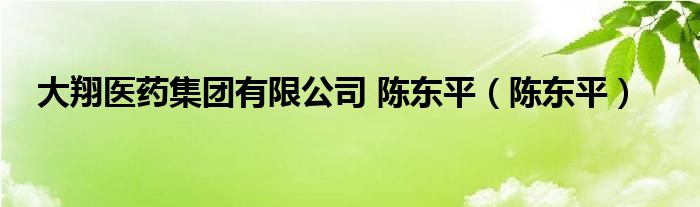 大翔醫(yī)藥集團有限公司 陳東平（陳東平）