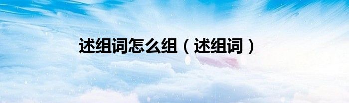 述組詞怎么組（述組詞）
