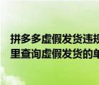 拼多多虛假發(fā)貨違規(guī)訂單號在哪里查（拼多多虛假發(fā)貨在哪里查詢虛假發(fā)貨的單號）