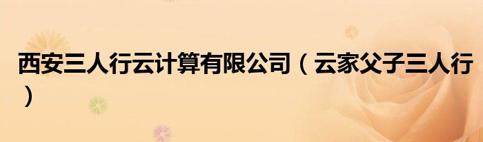 西安三人行云計算有限公司（云家父子三人行）