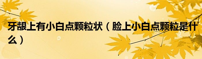 牙齦上有小白點(diǎn)顆粒狀（臉上小白點(diǎn)顆粒是什么）