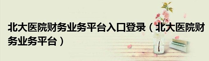 北大醫(yī)院財務(wù)業(yè)務(wù)平臺入口登錄（北大醫(yī)院財務(wù)業(yè)務(wù)平臺）