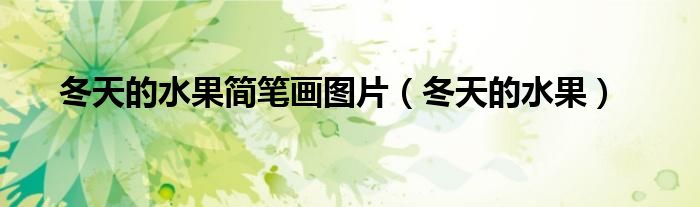 冬天的水果簡(jiǎn)筆畫圖片（冬天的水果）