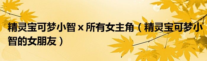 精靈寶可夢(mèng)小智ⅹ所有女主角（精靈寶可夢(mèng)小智的女朋友）