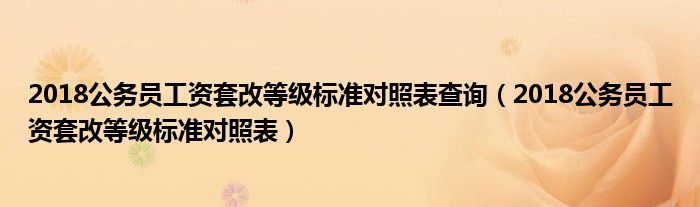 2018公務(wù)員工資套改等級標準對照表查詢（2018公務(wù)員工資套改等級標準對照表）