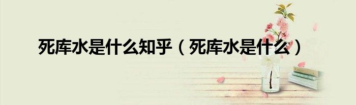 死庫水是什么知乎（死庫水是什么）