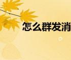 怎么群發(fā)消息到群（怎么群發(fā)消息）