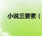 小說(shuō)三要素（說(shuō)一說(shuō)小說(shuō)三要素的簡(jiǎn)介）