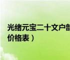 光緒元寶二十文戶部價(jià)格的價(jià)格（光緒元寶二十文戶部最新價(jià)格表）