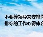 不要等領(lǐng)導(dǎo)來安排你的工作心得體會簡短（不要等領(lǐng)導(dǎo)來安排你的工作心得體會）