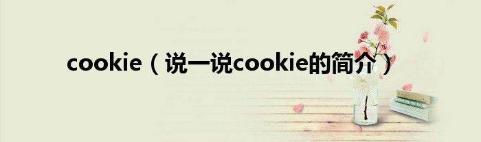 cookie（說一說cookie的簡介）